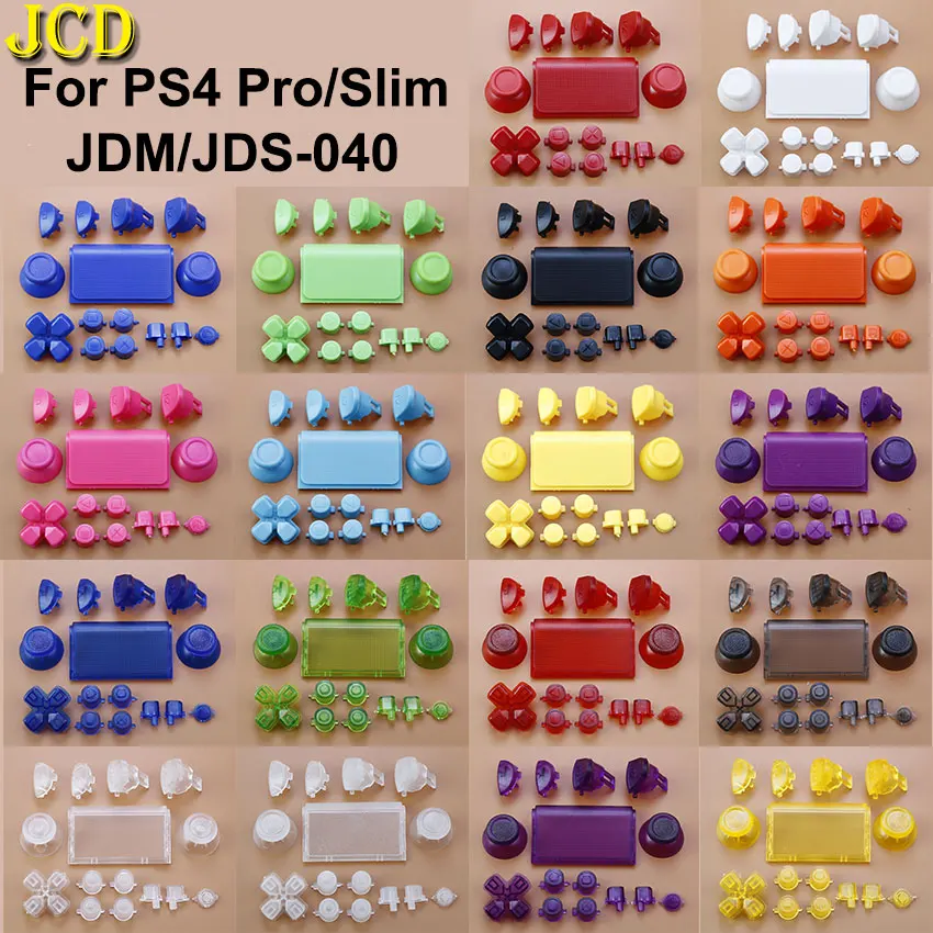 

JCD 1Set Full Set Joystick Cap Touch Pad D-pad R1 L1 R2 L2 Direction Key ABXY Buttons For PS4 Pro Slim JDS 040 050 055 Controll