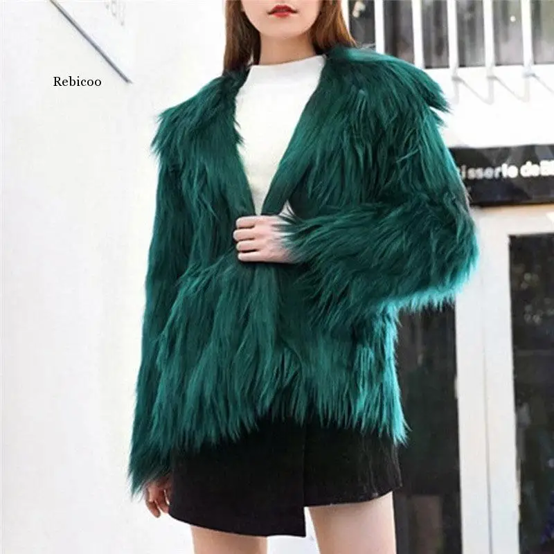 

Women's Fur Faux Western Style Furry Design Elegant Jacket Lapel Long Sleeve Women Coat Fashion Autumn Winter 2022 Teddy Coat