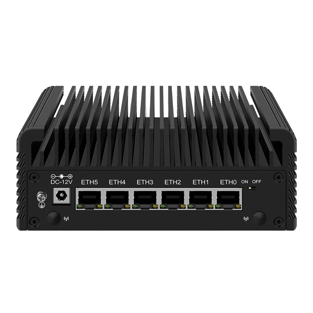 6x I226-V جدار الحماية راوتر 12th Gen Core 3 N355 N305 N150 N100 بدون مروحة كمبيوتر صغير 6 LAN 2.5G DDR5 M.2 NVMe PfSense Proxmox