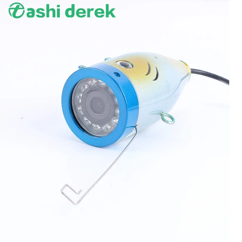 special design fish-shaped camera for underwater fishing,12 white night-vision lights IP68 waterproof 15/30/50m cable optional