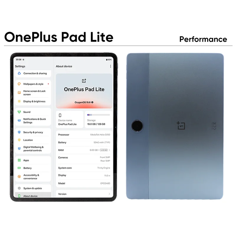 Versione globale OnePlus Pad Lite Tablet Android Display 11 "90Hz Processore MediaTek Helio G100 Batteria 9340mAh Wi-Fi OxygenOS