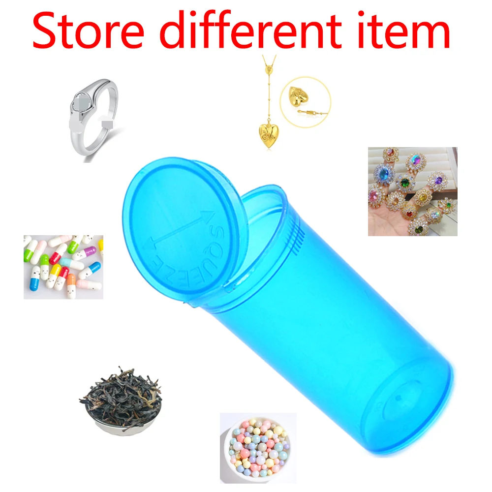 100pcs Moisture Pop Top Bottle Pill Box 80ml Proof Squeeze Storage Case Stash Jar Spice Container Travel Smoking Accessories