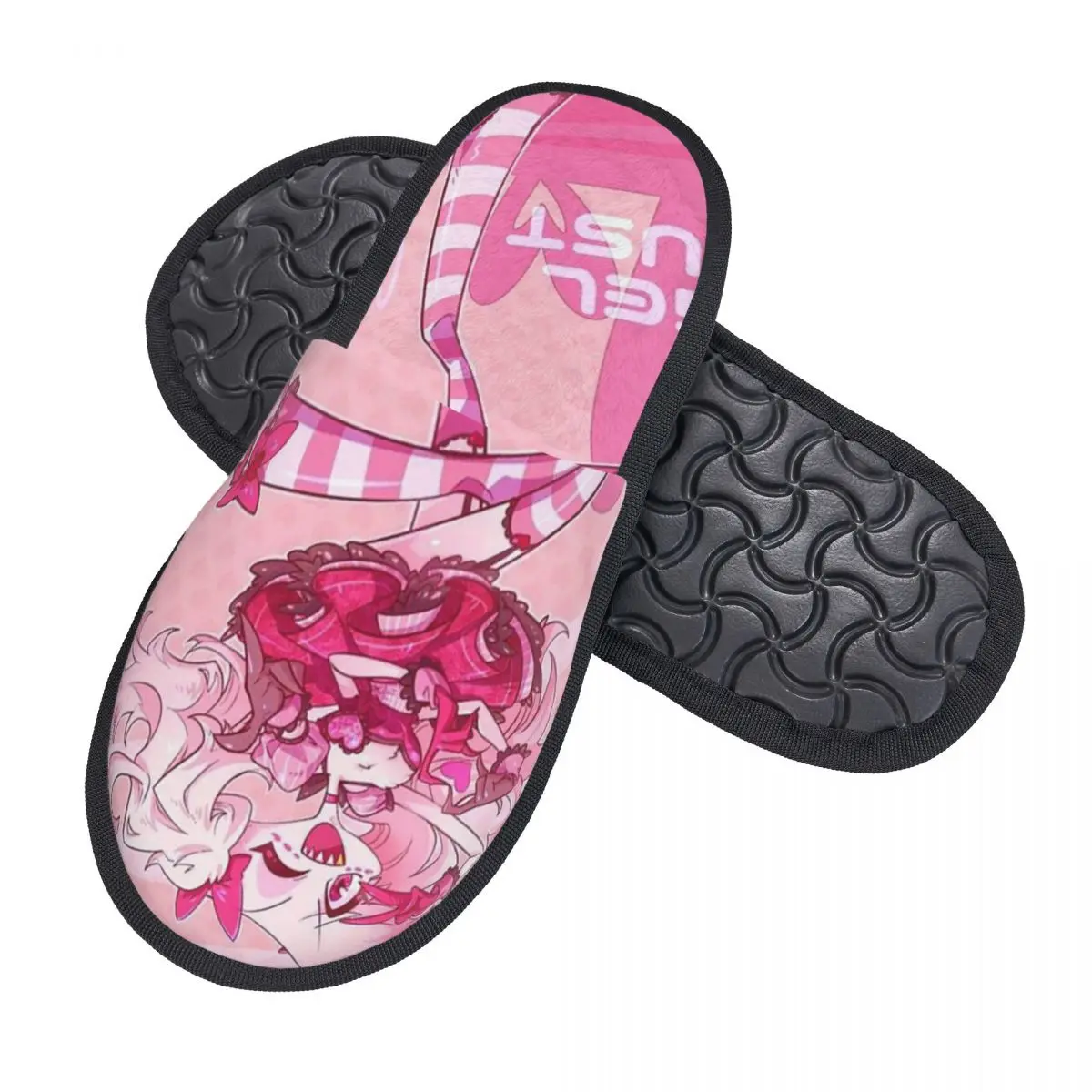 Custom H-Hazbin Angel Dust Cartoon Hotels Cute Cozy Scuff Memory Foam Slippers Women Bedroom House Shoes