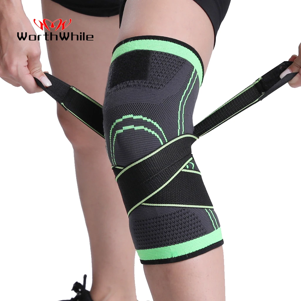 WOSWEIR 1PC Sports Kneepad Men Pressurized Elastic Knee Pads Support Fitness Gear Basketball Volleyball Brace Protector