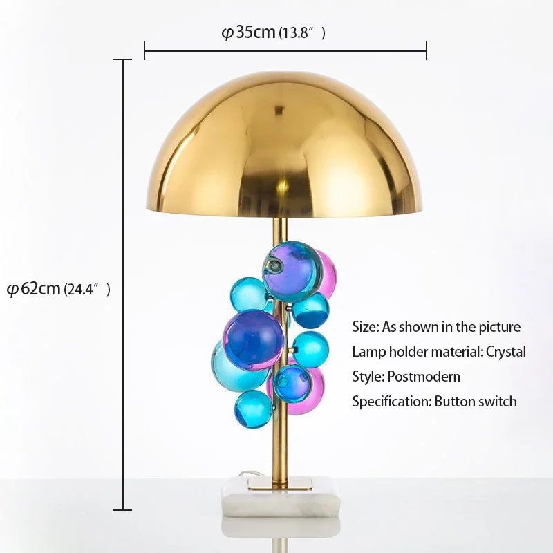 ABEL โคมไฟตั้งโต๊ะโมเดิร์น LED สร้างสรรค์สีตกแต่งคริสตัลโคมไฟตั้งโต๊ะสําหรับห้องนั่งเล่นห้องนอนข้างเตียง