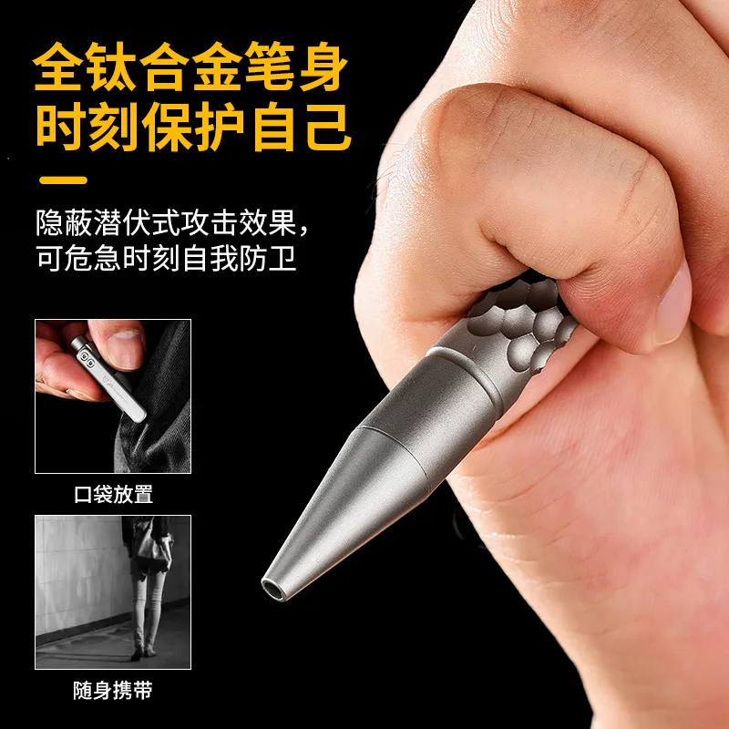 TC4 Titanium Alloy Tactical Pen, Decompression Bolt, Cnc Precision Machined High-End Edc Signature Pen,A1313