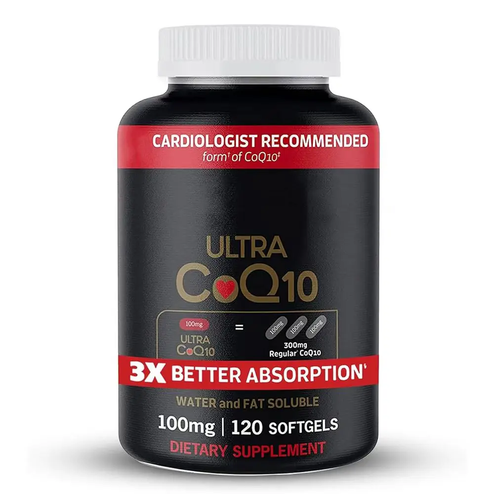 CoQ10 100mg, 3 times better absorption, antioxidant supplement, supports heart health, 120 softgel capsules