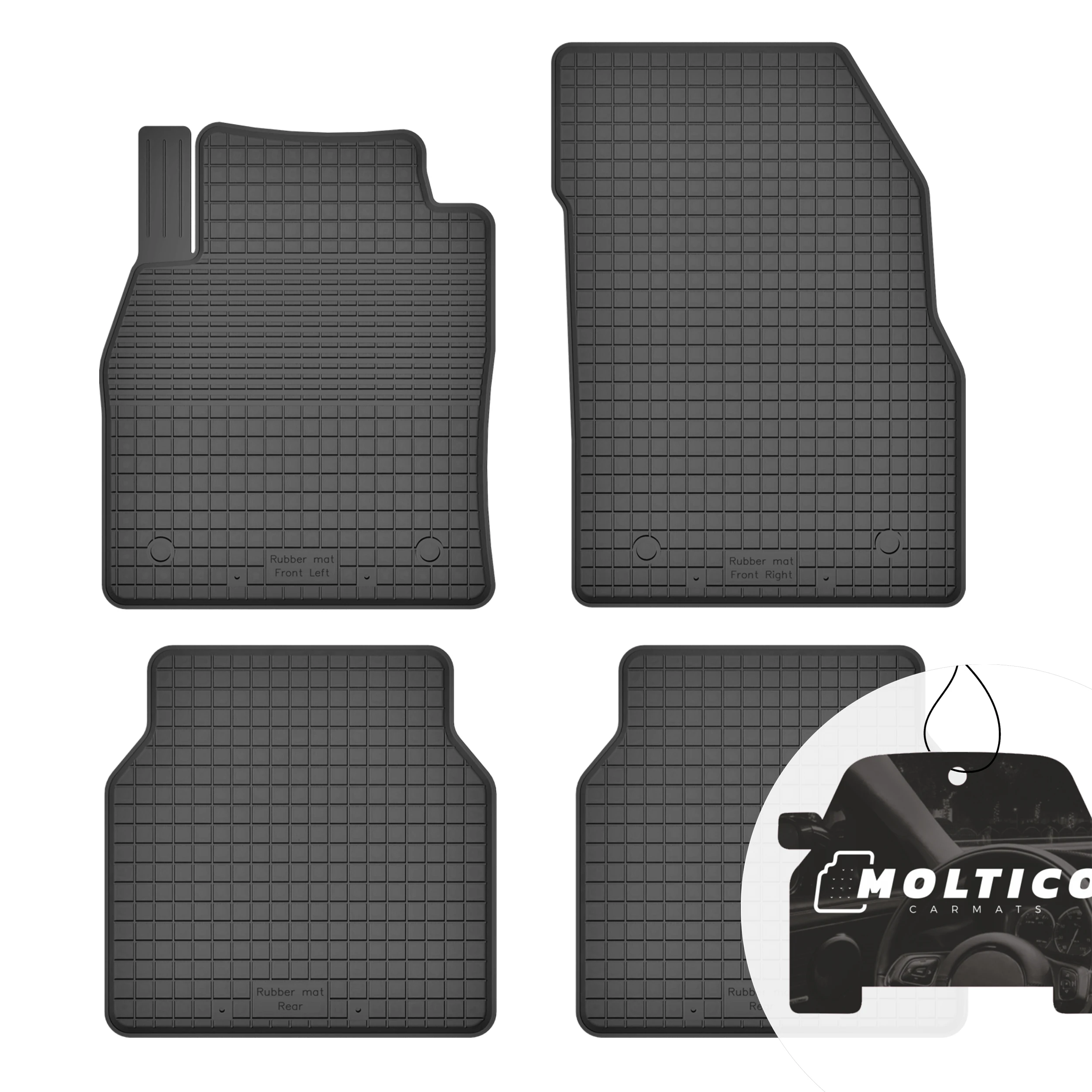 Rubberen matten, geschikt voor de Citroën C3 Aircross vanaf 2017, complete set inclusief rand.
