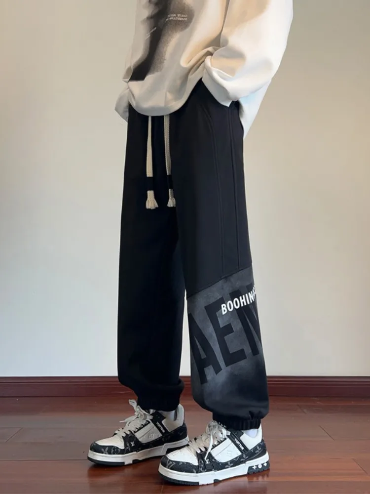 

Youth Men's American Sle Printed Letter Sweatpants Autumn Casual Loose Fit Trousers with ket No Ironing Treaent