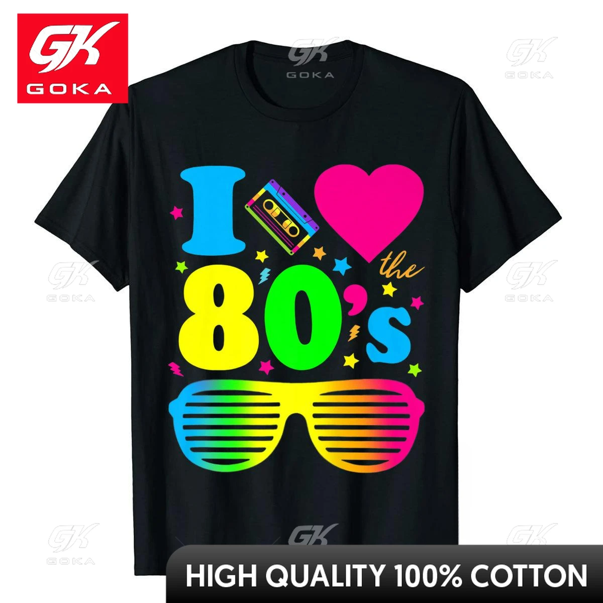 I Love The 80s T Shirts for Men Party Funny Vintage Brithday T Shirt Best Gift Tops & Tees Pure Cotton Casual