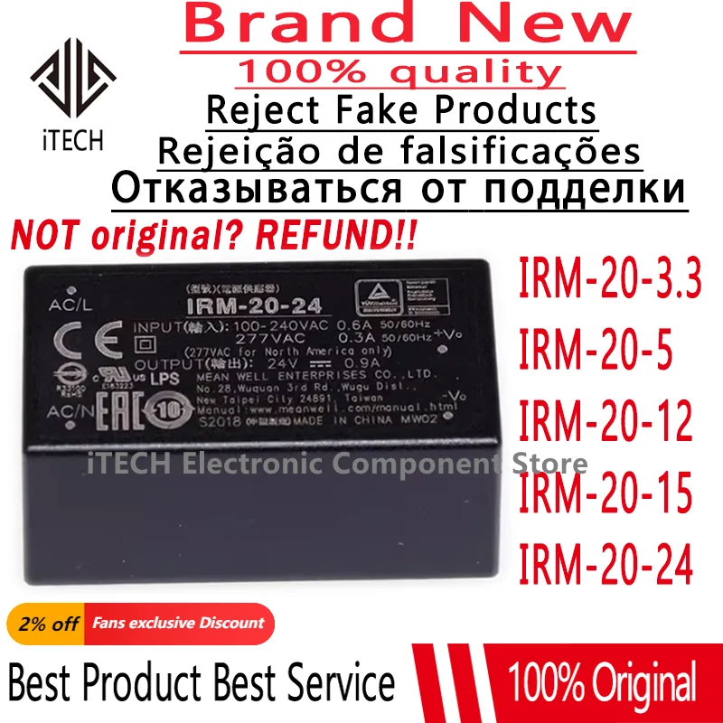 

2pcs/lot Original IRM-20-3.3 IRM-20-5 IRM-20-12 IRM-20-15 IRM-20-24 DIP-4 100% New and Genuine