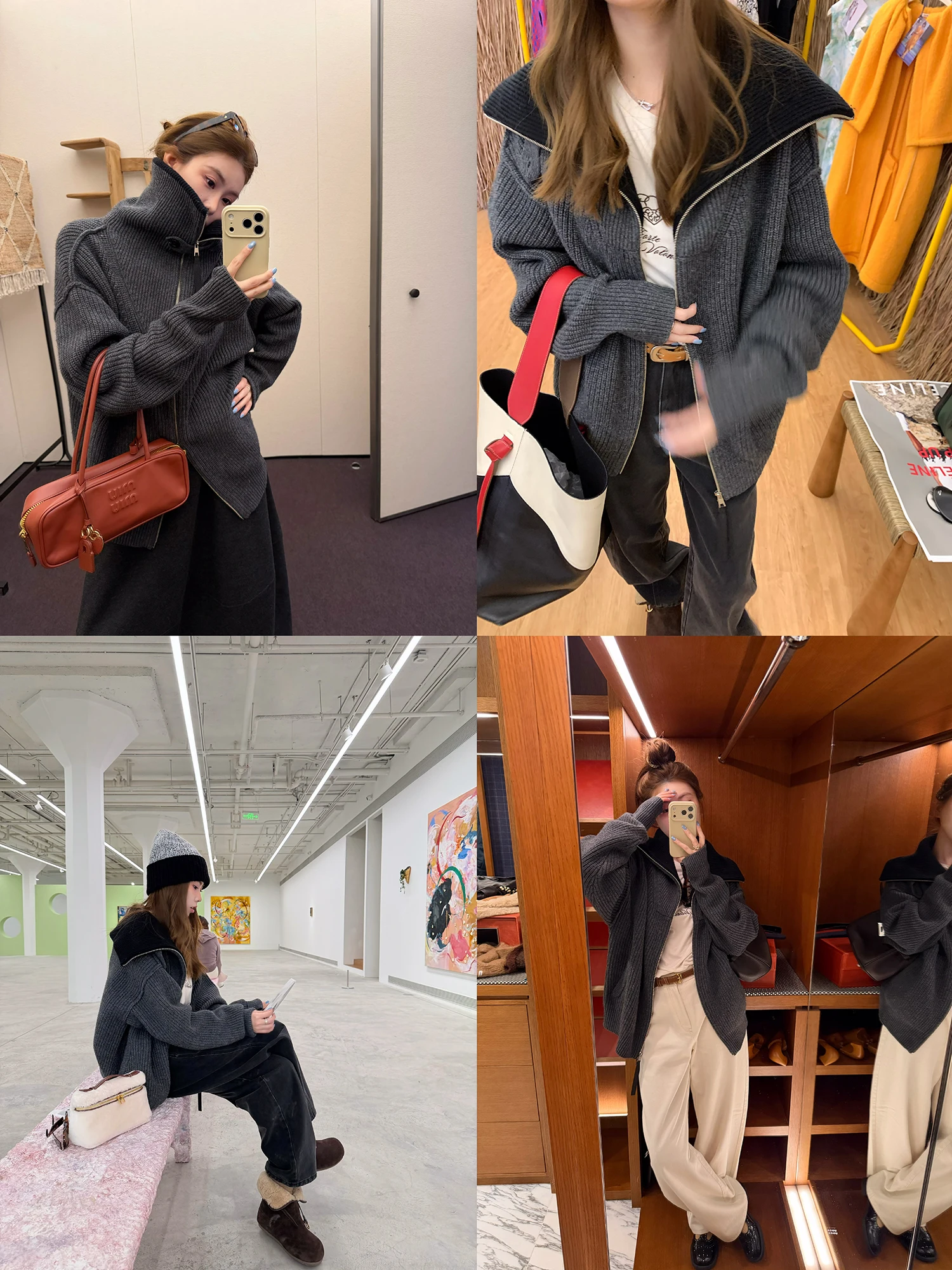 

Официальный люксовый шерстяной свитер Realzz из кашемира, 80 г, плотный, с воротником-стойкой, универсальная верхняя одежда, женский, свободный крой, длинный рукав