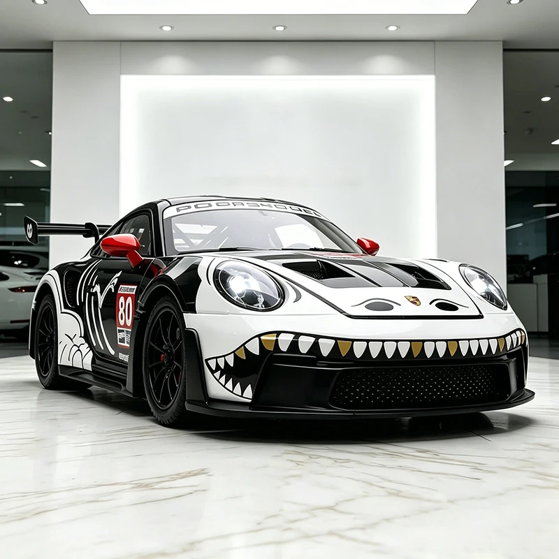 NEU 1:24 911 GT3 RS Supersportwagen Modellauto aus Legierung mit Sound und Licht, Rückzieh-Automodell, Sammlerstück, Geburtstagsgeschenk