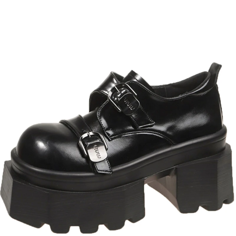 

Женские лоферы на платформе, женская кожаная обувь на среднем каблуке, весенний тренд 2024, модельер, массивные туфли-лодочки, повседневные Mujer Zapatos