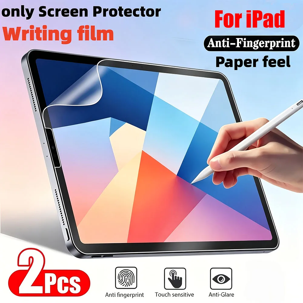 2Pcs Paper Feel Like Screen Protectors Tablet Films For iPad Air 13 11 M4 2026 Mini 7 6 Air 4 5 3 2 1 No Glass Anti-fingerprint