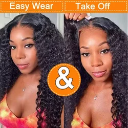 Water Wave Glueless Wig Human Hair Ready To Wear And Go Pre Plucked Lace Front Wigs For Women 6x4 Hd Curly Deep Wave Frontal Wig