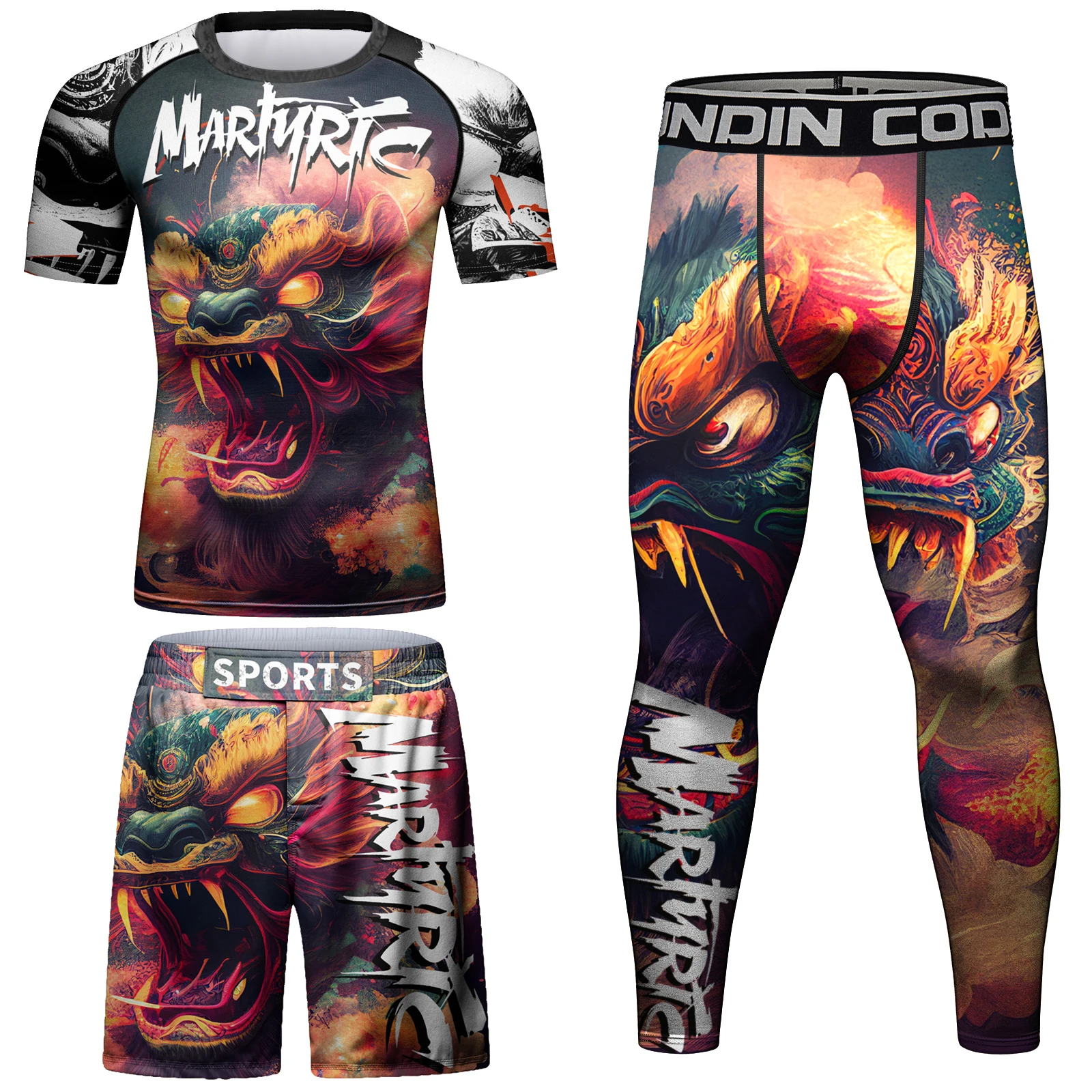 كودي لوندين مجموعات Rashguards الضيقة للرجال Bjj القتال قاعدة طبقة طماق كرة السلة الملاكمة البلوزات الملابس الرياضية