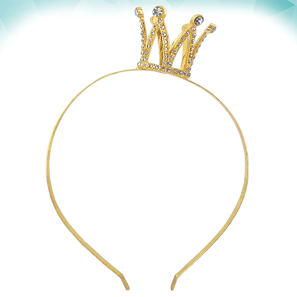 ゴールデンクラウンヘッドバンド キュートなヘアアクセサリー 女の子用 パーティーの記念品 装飾写真小道具 ユニークなデザイン クラウンデザインヘッドバンド