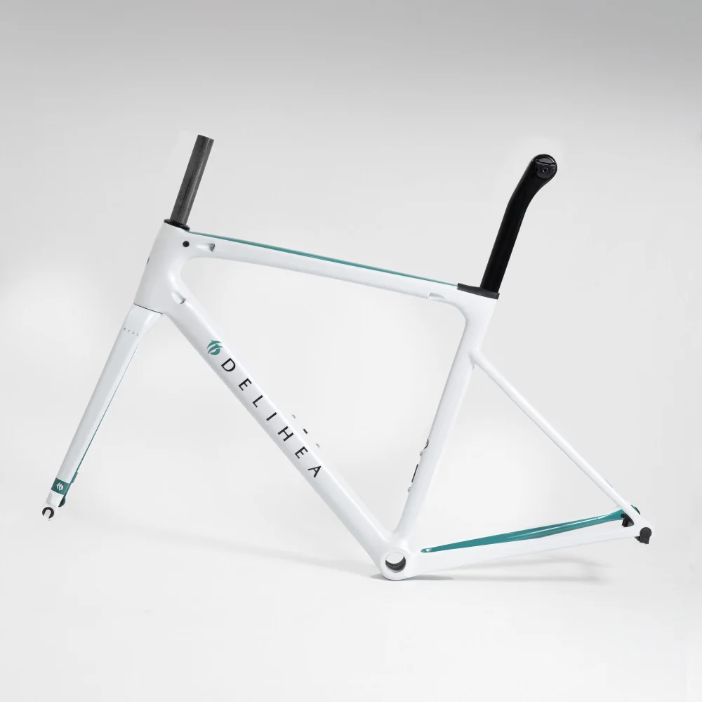 delihea PURE Road Carbon Fiber Frame, Speed Bike Frames, Disc, Rim Brake, Racing Bicycle Frameset,Customize Painting