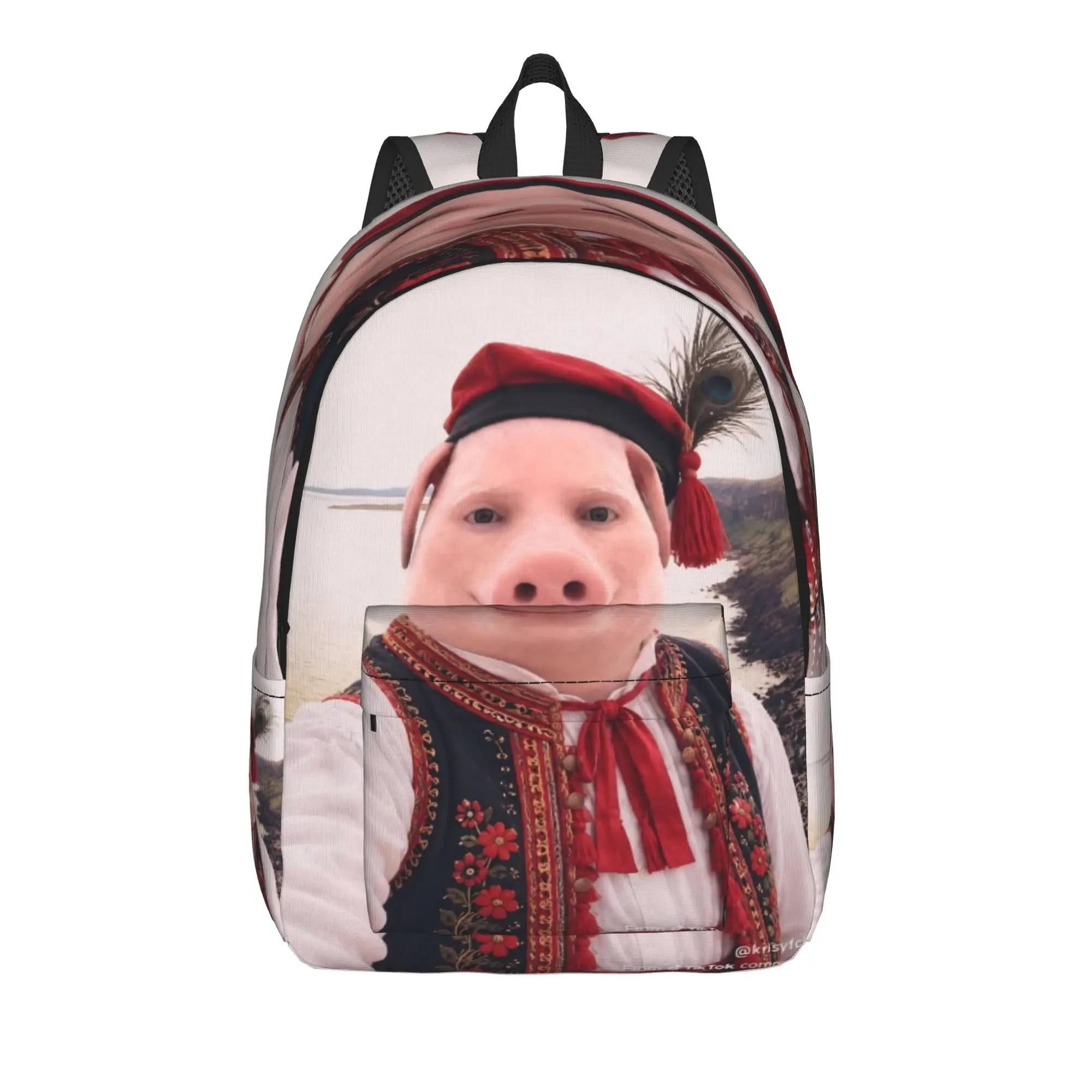 John Pork Traditional Polish Krakow Cool Backpack Outdoor Student Work Funny Meme Daypack for Men Women College Canvas Bags