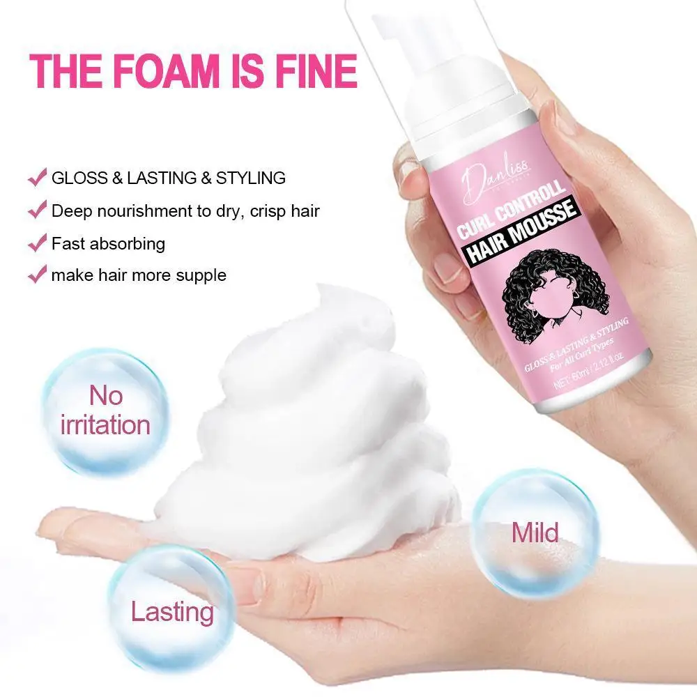 Mousse definidor de rizos, acondicionador rizado de larga duración, suave y brillante para controlar el Frizz, rizos de mujer, productos de estilismo de espuma hidratados