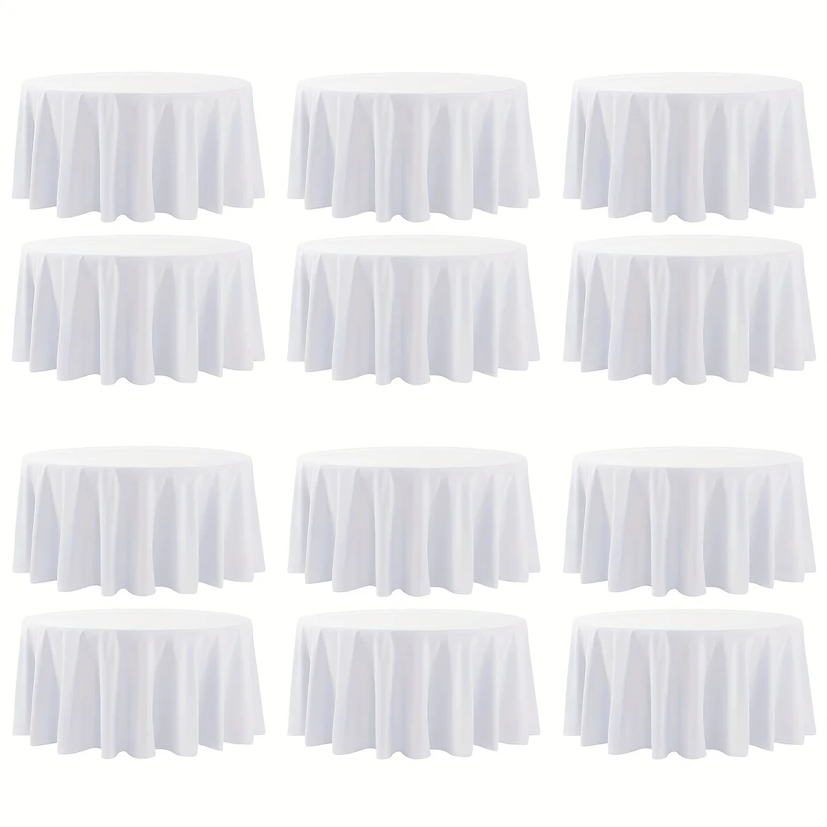 Black & White Round Tablecloth Set – 6/12/18 pcs, Wrinkle-Resistant Dining Cover for Kitchen, Parties, Weddings & Holidays | Fit view 7