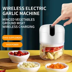 Portable Chopper Multi Function Meat Grinder Masher Electric Garlic Masher Machine Mini Garlic Vegetable Chopper Usb Charging