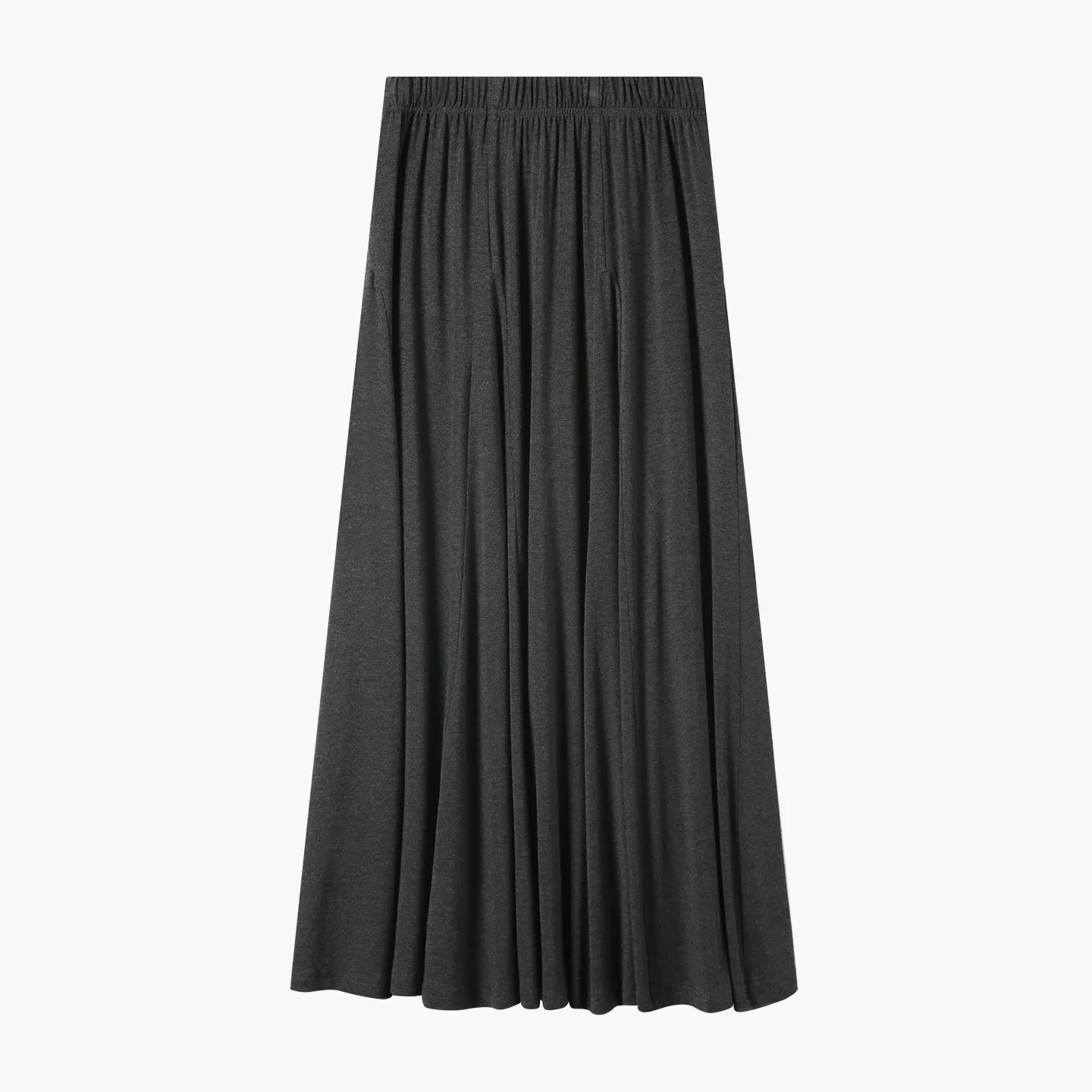 TheseLife Elastic Waist Midi Skirt Women's Large Skirt Casual High Waist  Wool Polyurethane Elastic Fiber A-Line Skirt