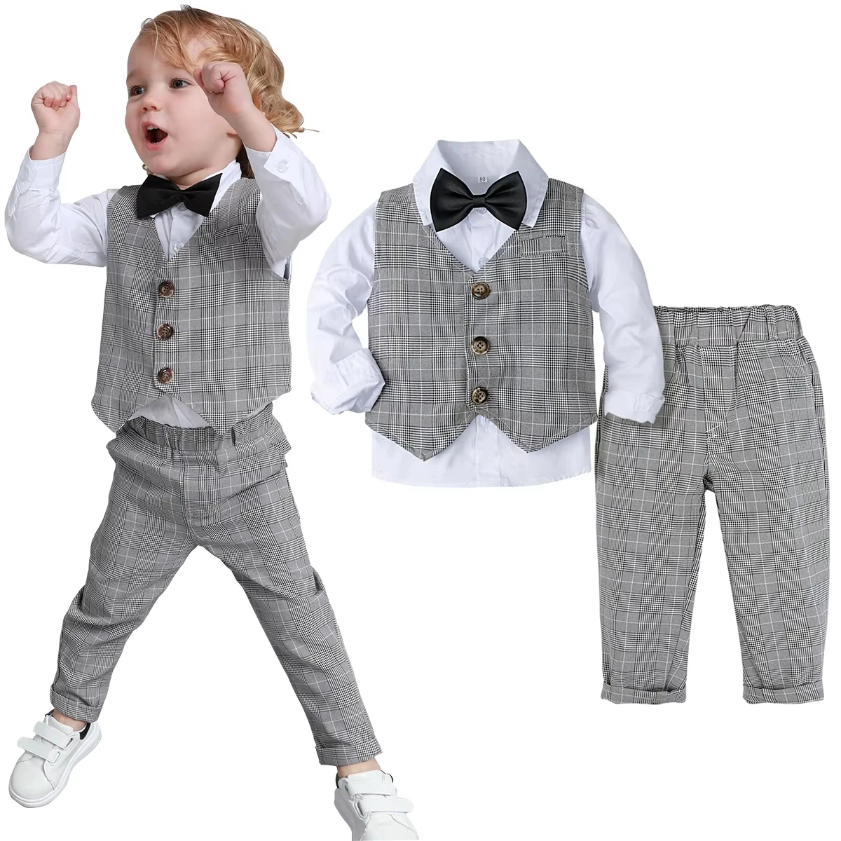 Baby Suits for Boys Toddler Gentleman Wedding Formal Ring Bearer Outfit Infant Tuxedo Set Kids Birthday Party Gift Clothes