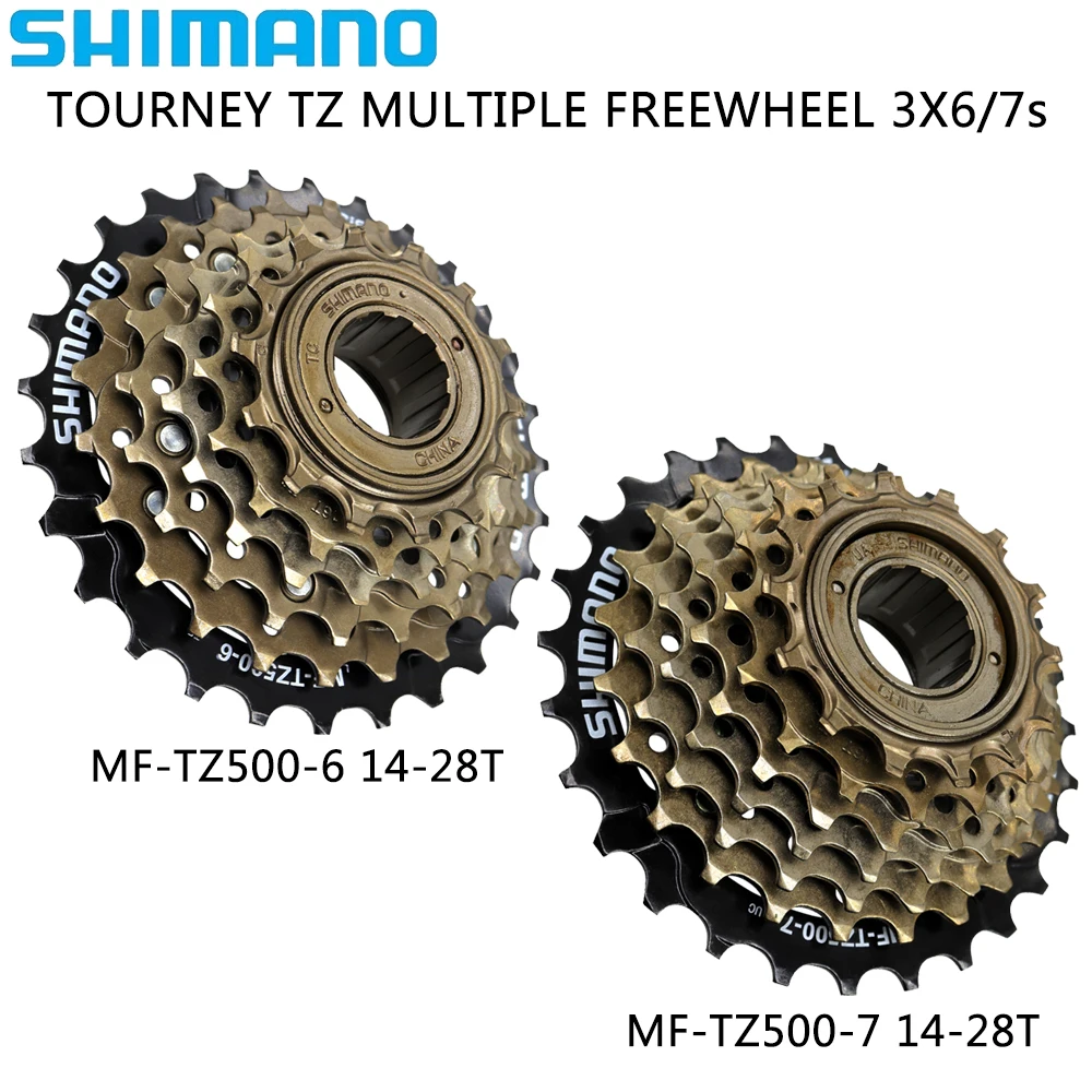 SHIMANO TOURNEY MF-TZ500-6/7 3x6 3x7 Speed Multiple Freewheel 14-28T 18v 21v Bicycle Cassette Sprocket Original Bike Parts