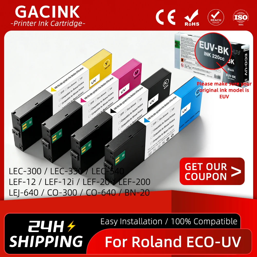 

For Roland ECO-UV Compatible Ink Cartridge LEC-300 LEC-330 LEC-540 LEF-12 LEF-12i LEF-20 LEF-200 LEJ-640 CO-300 CO-640 BN-20