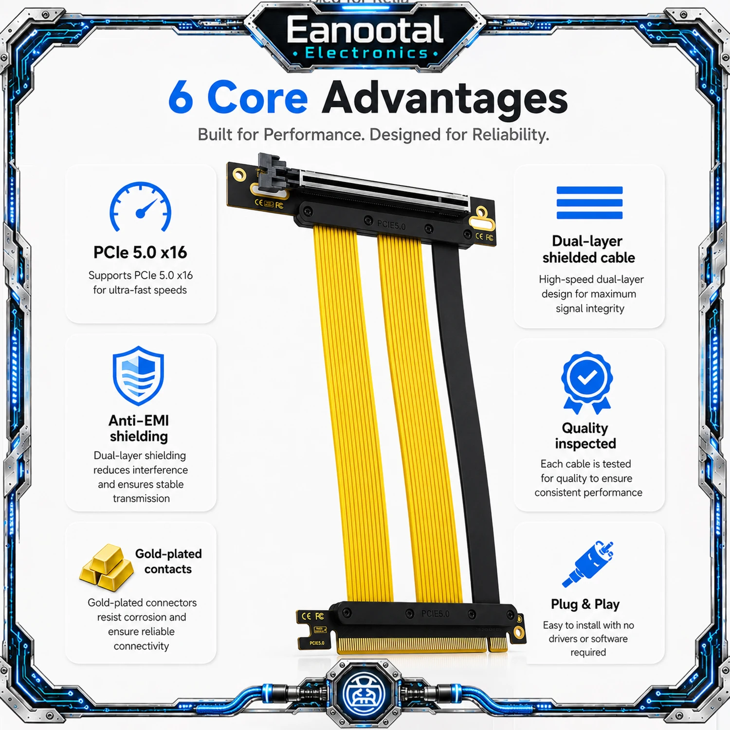 PCIe 5.0 X16 GPU Riser Cable G - Gpu Vertical Mount review and price