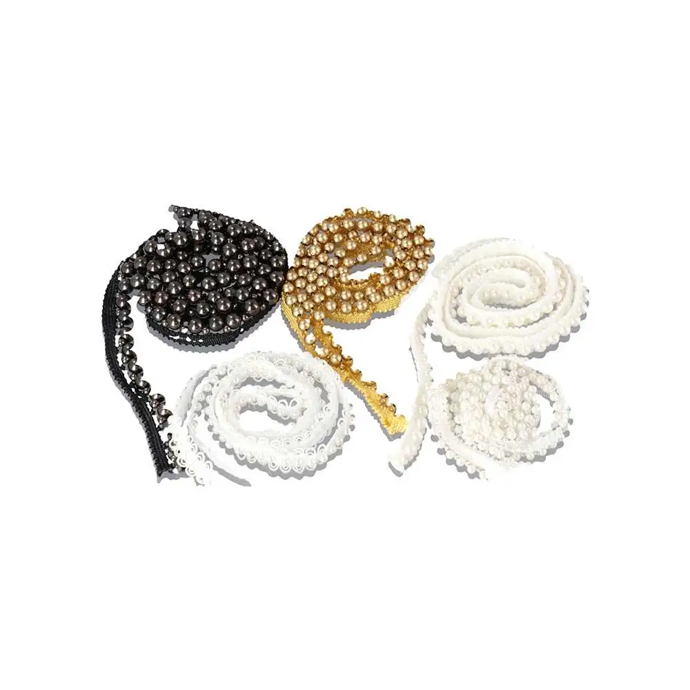 

Vintage Pearls DIY Headdress Craft for Wedding Dress Decor Garment Materials Ribbon Tape Sewing Accessories Lace Trim