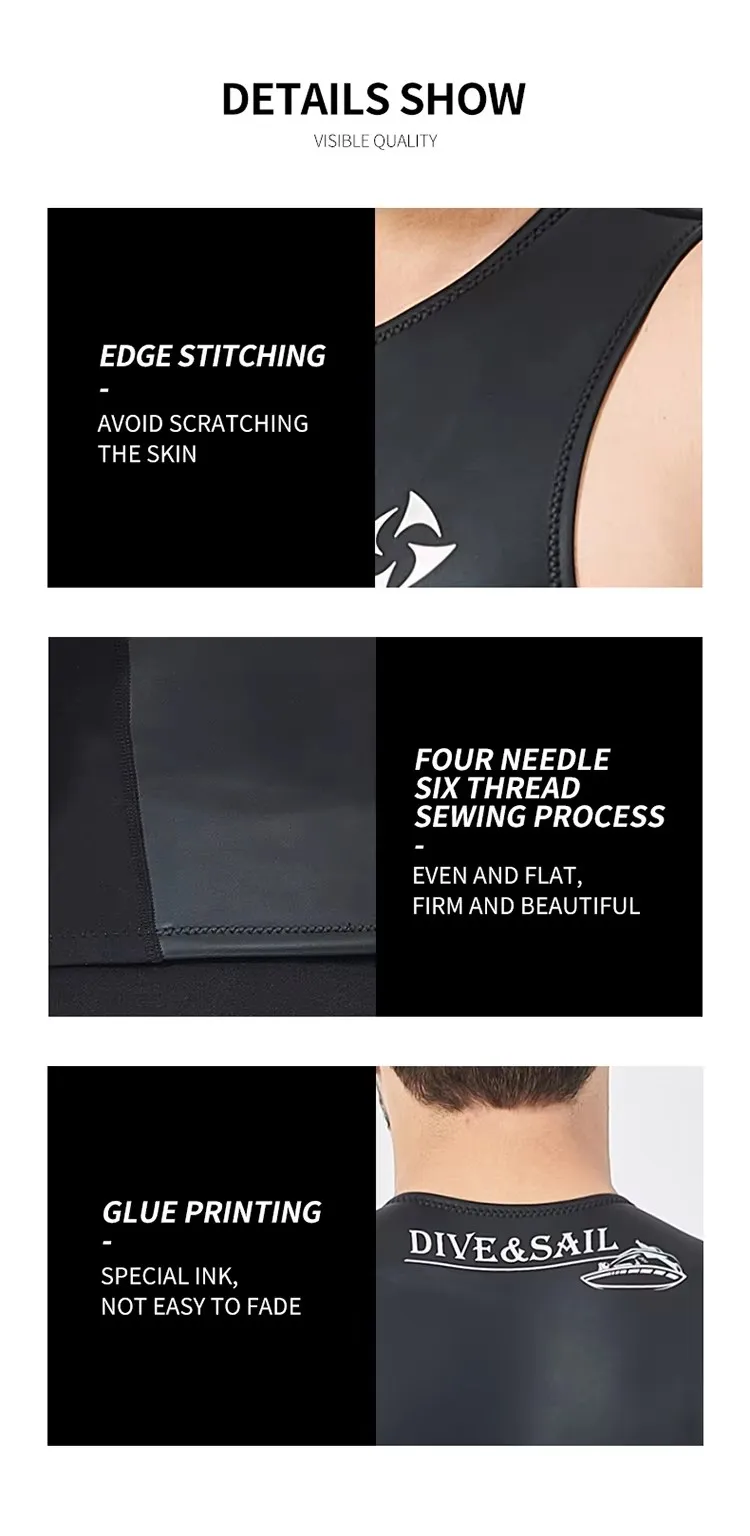 Männer Frauen 2MM Neopren Glattes Haut Neoprenanzug Weste Surfen Schwimmen Tauchen Anzug Westen Triathlon Für Scuba Schnorcheln Speerfischen Tops – Detail 7