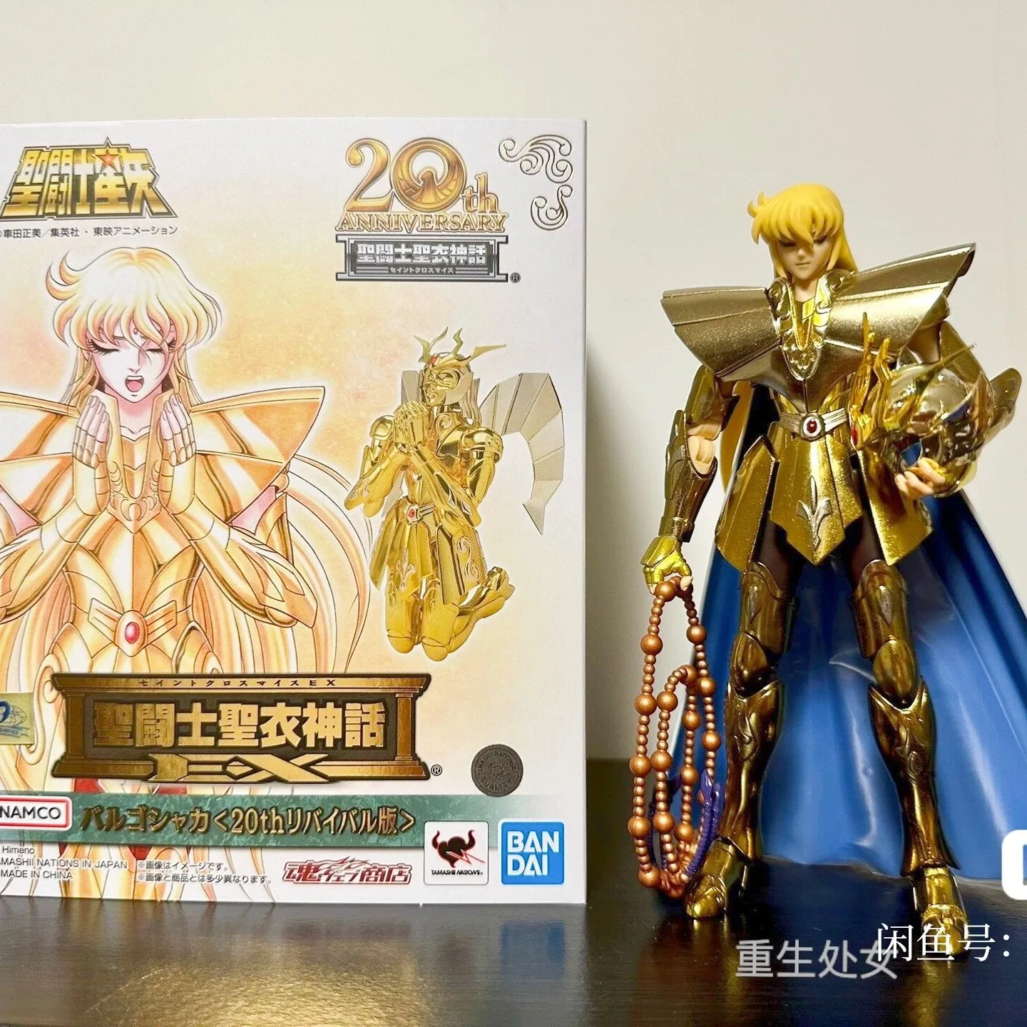 Original Bandai Myth Cloth Ex Virgo Shaka Saint Seiya 20th Anniversary Revival Ver Collectible Decoration Toys Gifts 18cm