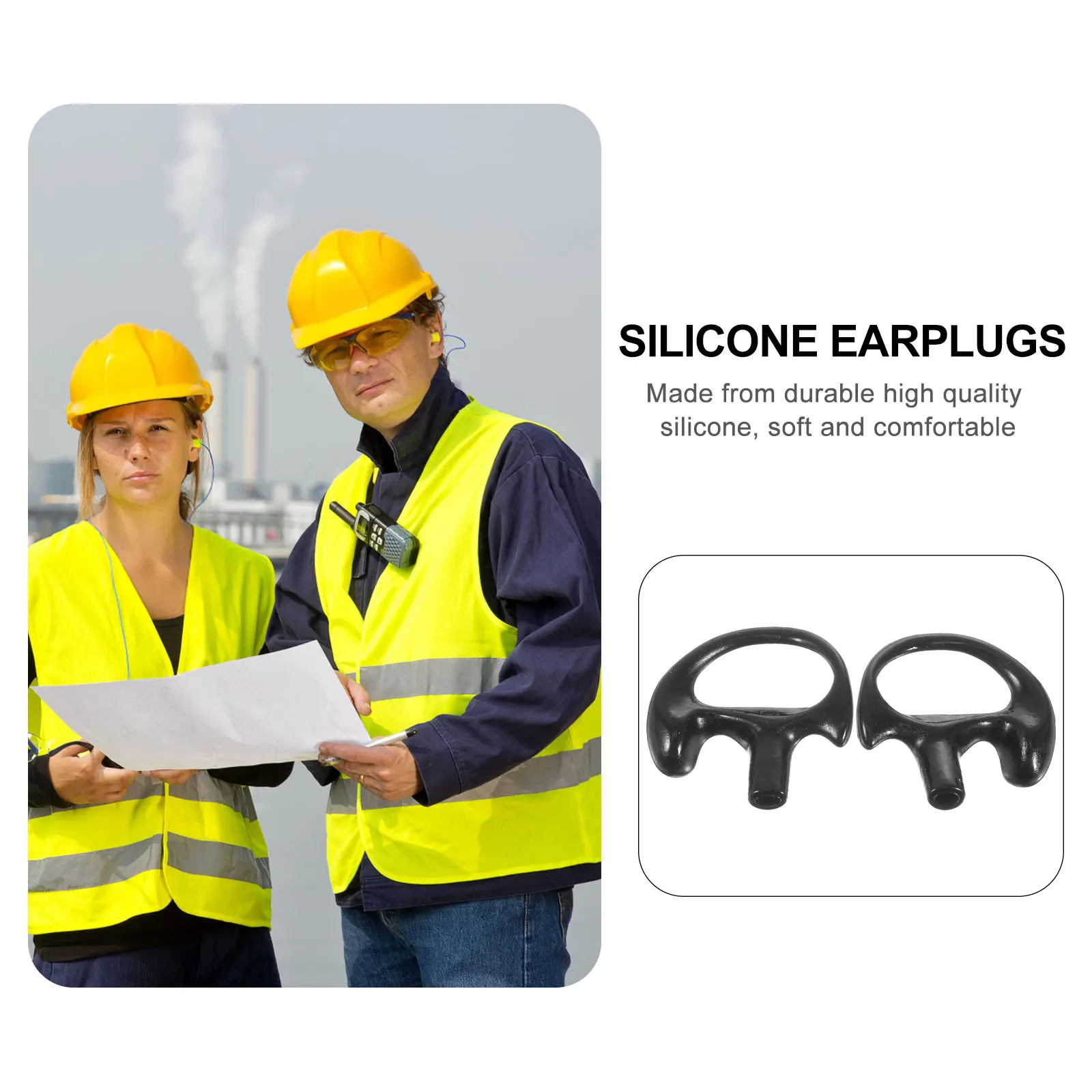 

2 Pairs Two Ear Mold Silicone Earbud Replacement Insert For Intercom Acoustic Tube Kits Stretchable Comfort Fit