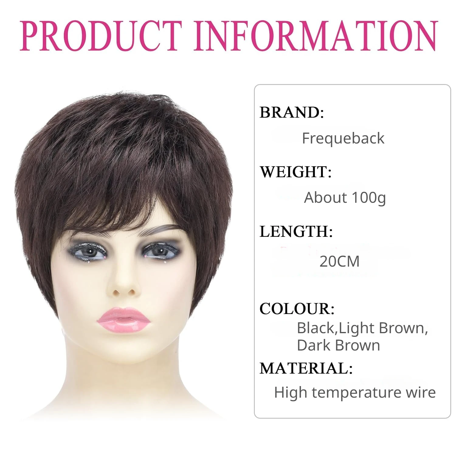 Fashion Synthetic Wigs Black Brown Short Natural Everyday Hair with Front Bob Wig Heat Resistant for Women Daily Use Peluca