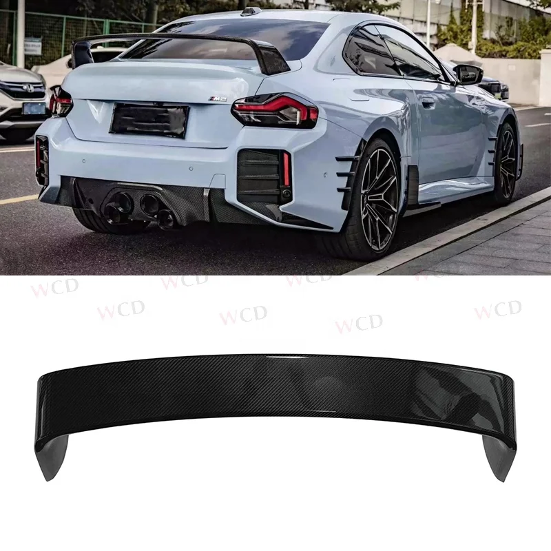 MP Style Dry Carbon Fiber Car Rear Wing Spoiler For BMW G87 M2 Coupe 2-Door 2023 Car Model