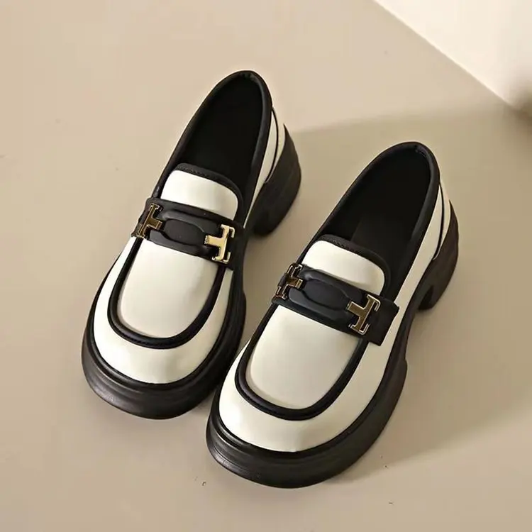 Womens Loafers Shoes Oxfords Female Footwear Round Toe Black Flats British Style Clogs Platform Casual Sneaker Soft Mixed Colors