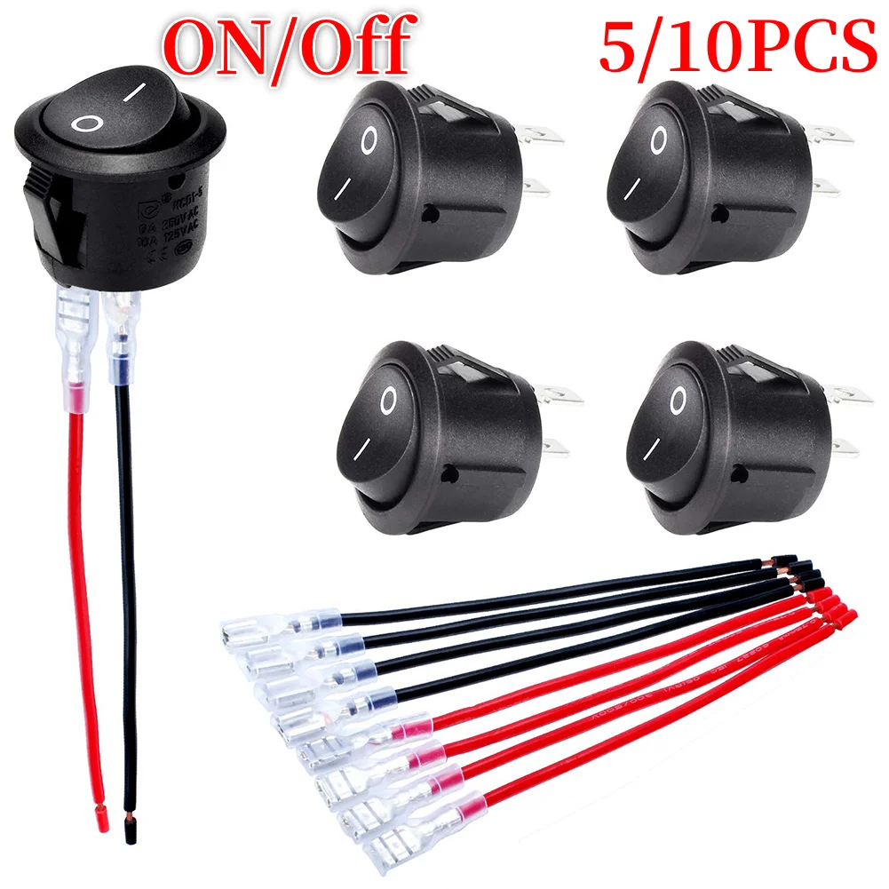 5/10 Stück Mini-Rundwippschalter 15 mm Spst Open/Off 12 V DC-Netzteil Einfach zu installierendes langlebiges Nylon und Anschluss
