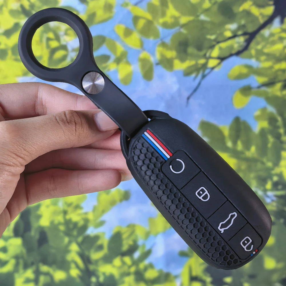 Embossed Honeycomb Key Cover With Keychain For Chery Omoda C7 7 SHS Phev 2025 2026 Car Remote Fob Shell Holder