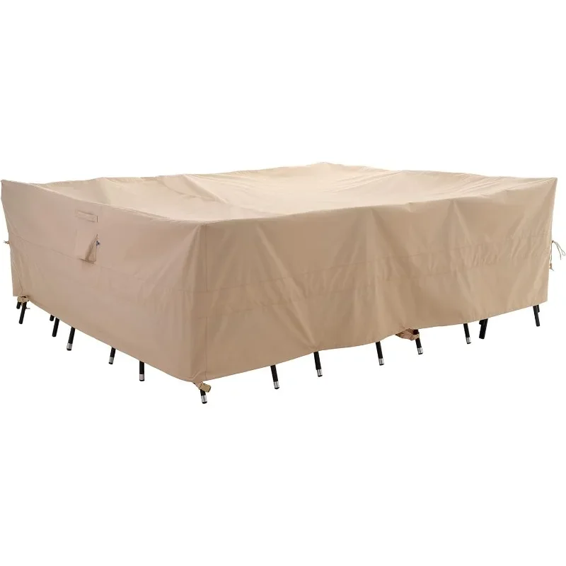 Large Patio Furniture Cover Waterproof, Rectangular Outdoor Table Chair Set Cover UV Resistant, Heavy Duty Deck Dining Cover