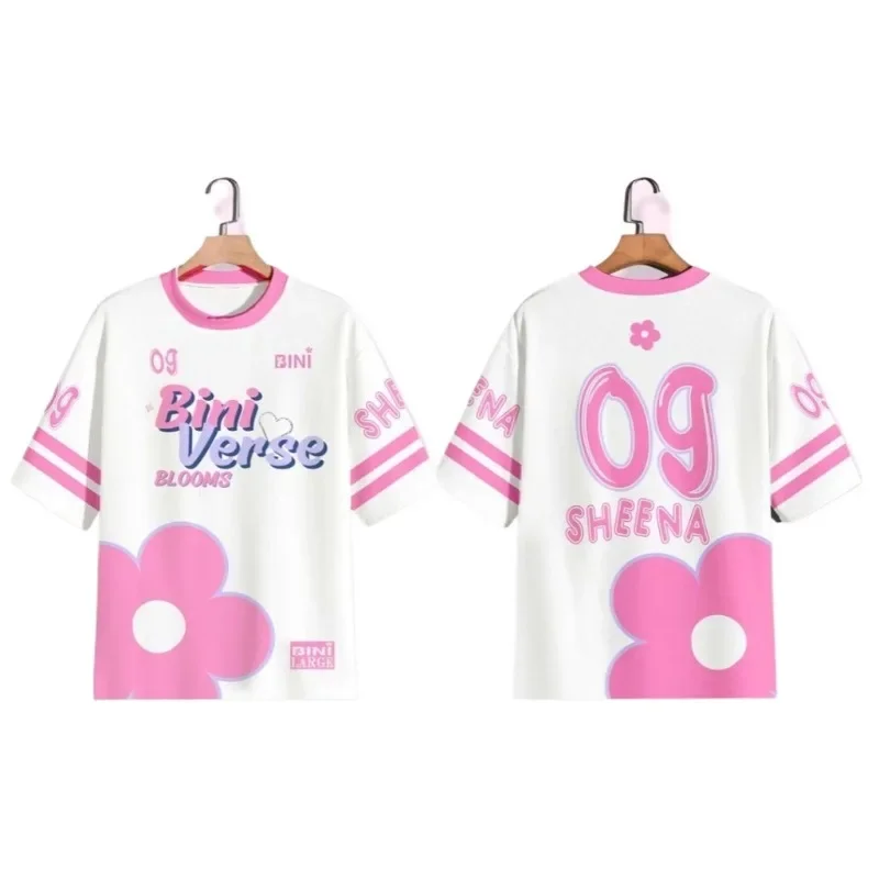 

Pink Flower Print Summer Short Sleeved Shirt for Boys and Girls, Sweet and Cute Short Sleeved Shirt