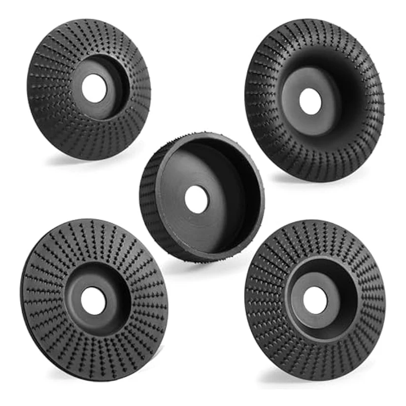 5Pc Angle Grinder Wood Carving Disc For 4In Or 4-1/2In,Wood Shaping Disc Grinder Cutting Wheel Grinding Disk Attachments