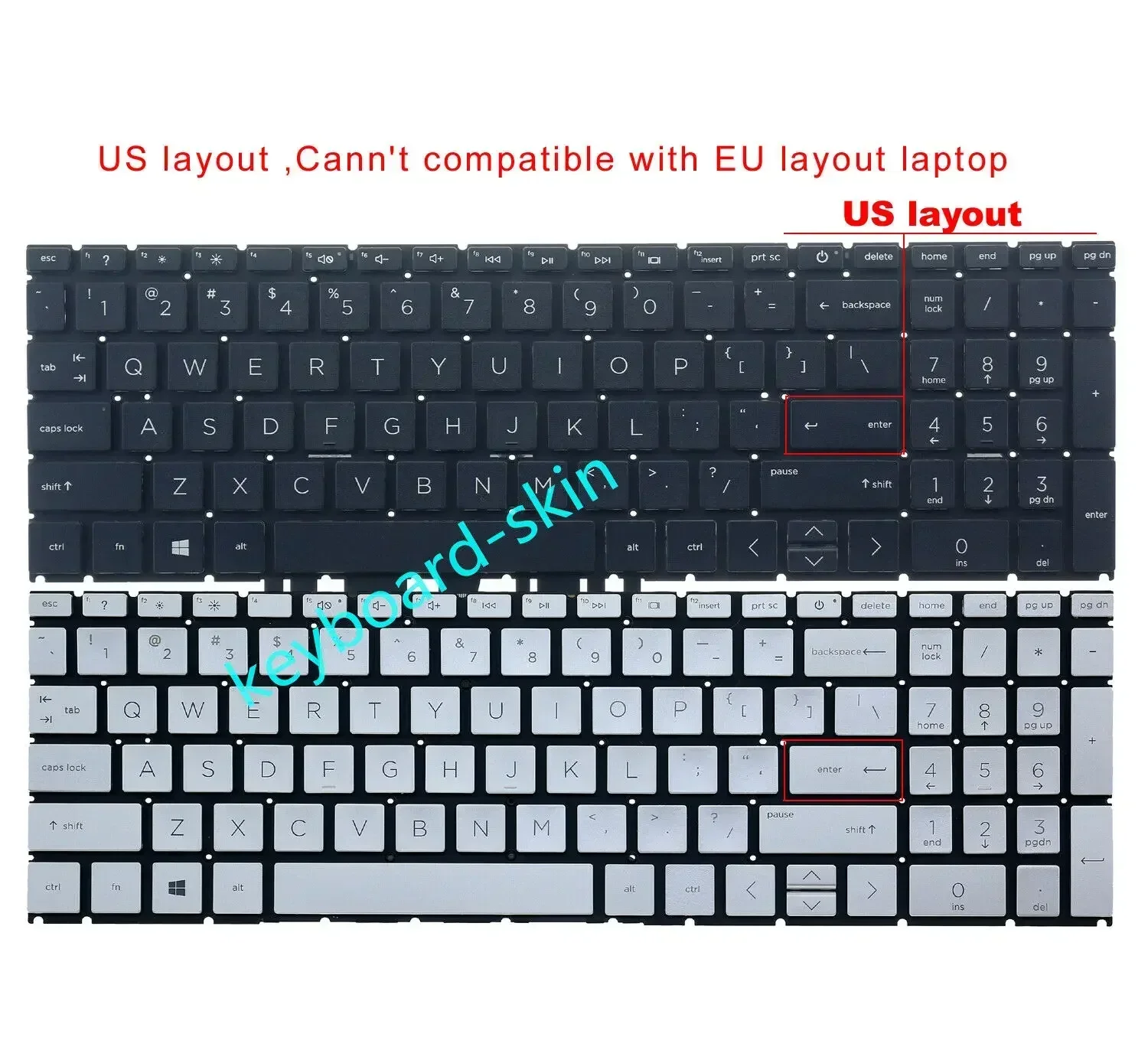 US with Backlit/no backlit,black/silver keyboard For HP 15-EG*** 15-EH*** laptop