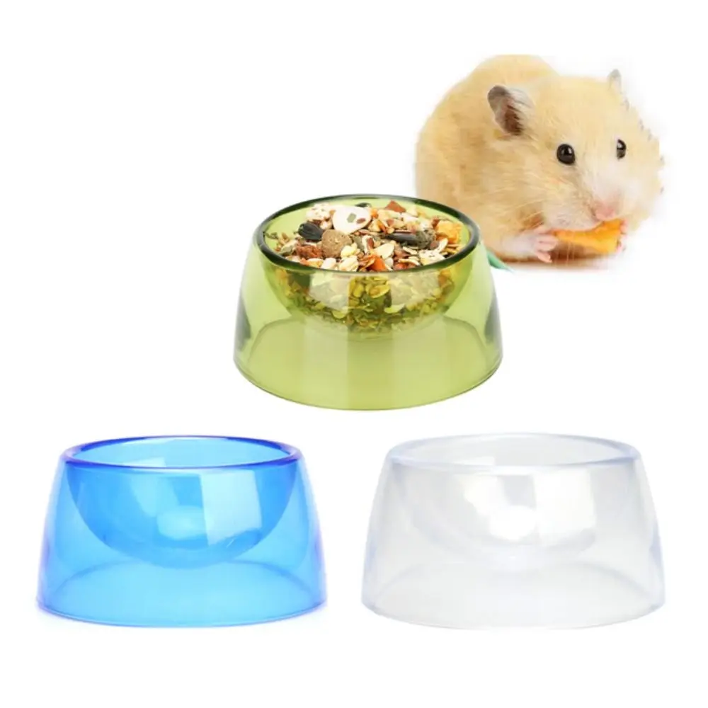 Bite Resistant Hamster Food Basin Non-slip Transparent Rat Food Water Dish Plastic Hamster Water Bowl