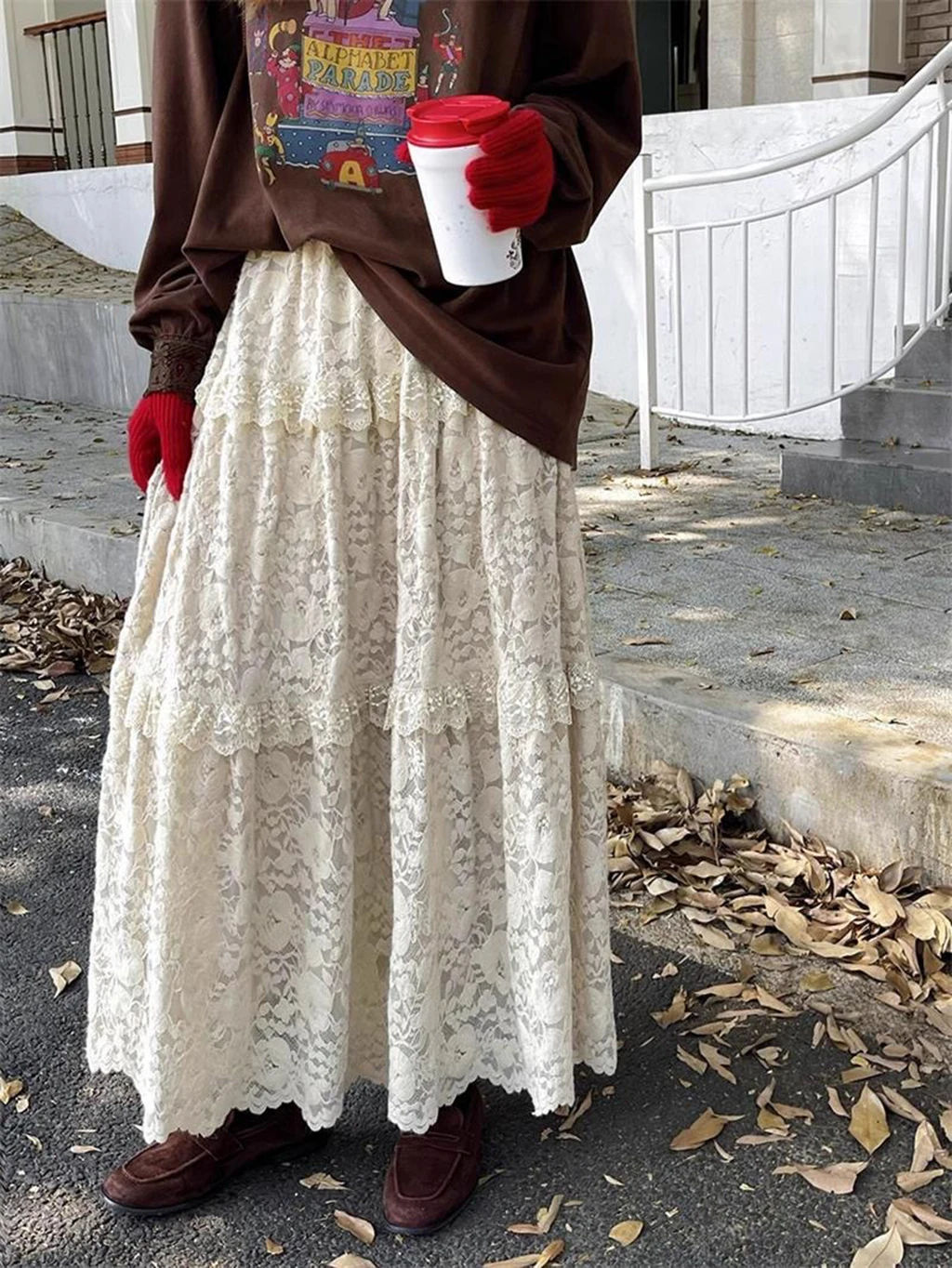 أزياء جديدة لفستان نسائي من الدانتيل، فستان نسائي طويل عالي الخصر وأنيق وعصري وحلو، نصف تنورة أنيقة فرنسية