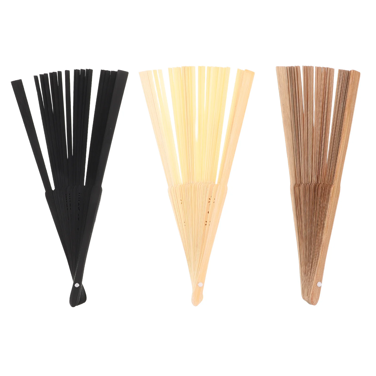 

3pcs Diy Bamboo Folding Fan Frame Handmade Chinese Style Craft Unfinished Kit Portable Handheld Fans Repair Decorative