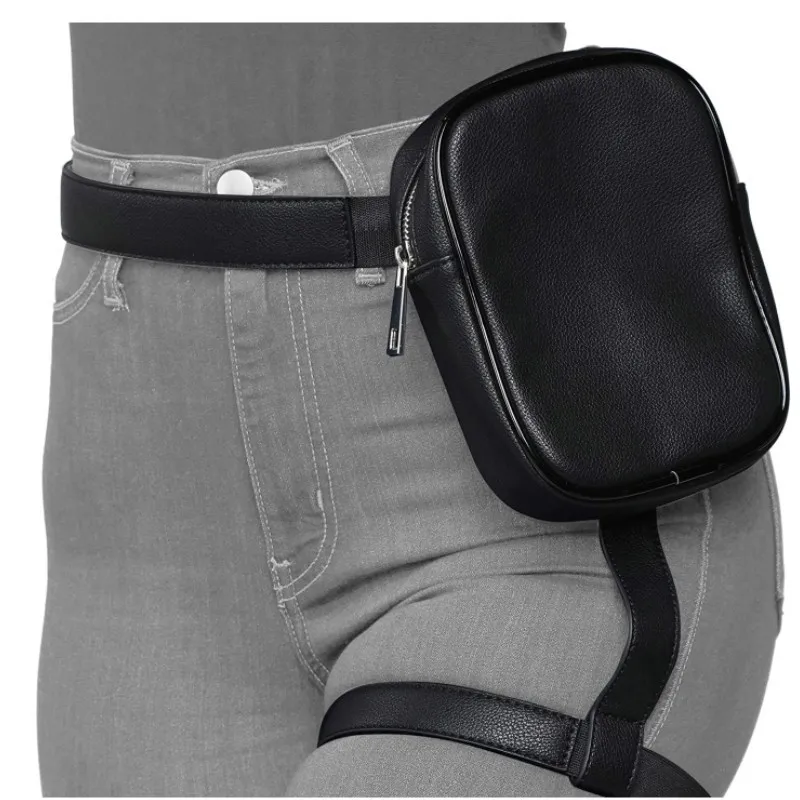 

Women's Sexy Waist Bag Leather Thigh Wallet Cool Girl Wallet Outdoor Hiking Motorcycle Strap Waist Bag Cosmetic Storage Pouch