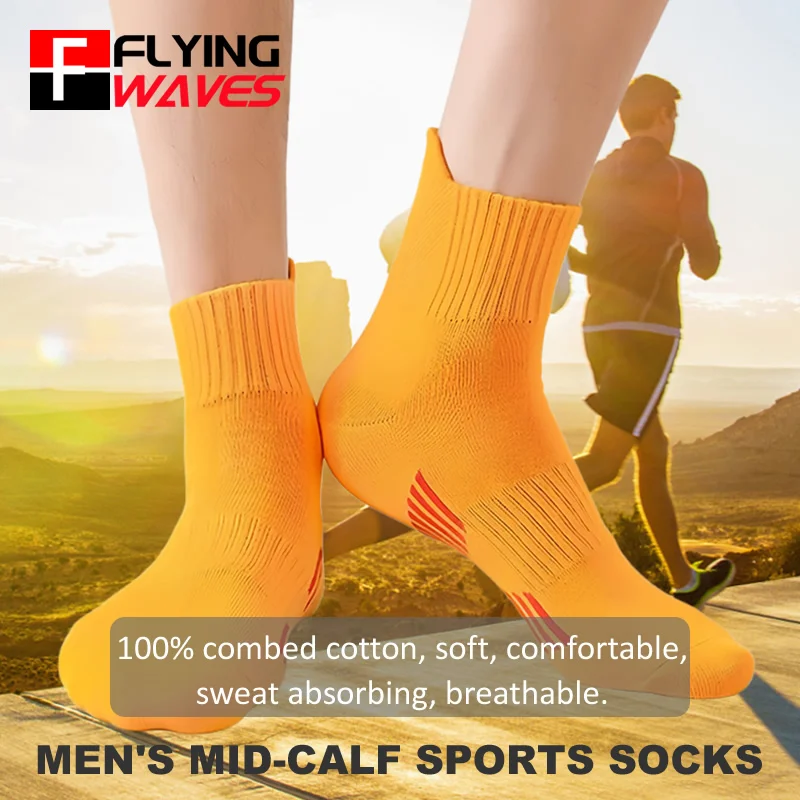 

3 пары мужских спортивных носков до середины икры, хлопковые носки для бега, баскетбола, бадминтона, предотвращающие запахи, впитывающие пот, износостойкие